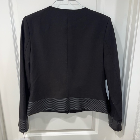 New Calvin Klein Women crop Blazer Jacket black full zip size 14 retail $139 - Picture 4 of 4
